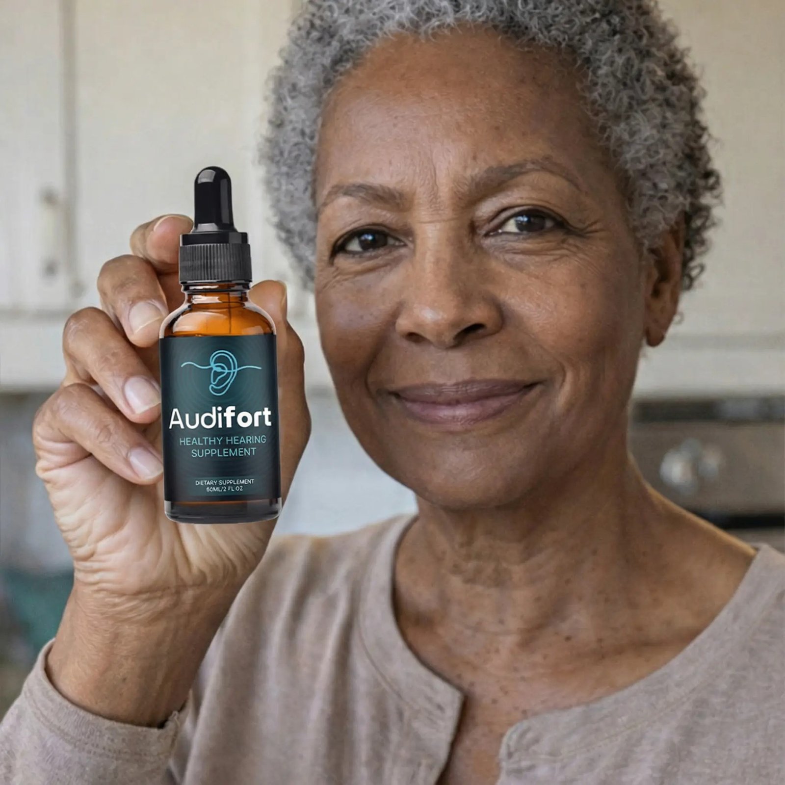 Audifort Image – Woman Holding the Audifort Product